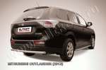 Защита заднего бампера d57 короткая SLITKOFF для Mitsubishi Outlander