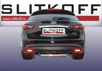 Защита заднего бампера d57 SLITKOFF для Infiniti FX35 - ОбвесКарРу VIN: IN.FX009. 