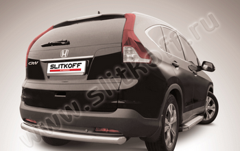 Защита заднего бампера d57 радиусная SLITKOFF для Honda CR-V (2L) - ОбвесКарРу VIN: HCRV13-010. 