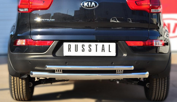 Защита заднего бампера D63 (дуга) D42 (дуга) RUSSTAL для Kia Sportage - ОбвесКарРу VIN: KSGZ-001679. 