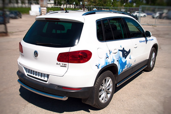 Защита заднего бампера D63 RUSSTAL для Volkswagen Tiguan Sport & Style (Trend & Fun) - ОбвесКарРу VIN: VGZ-000985. 