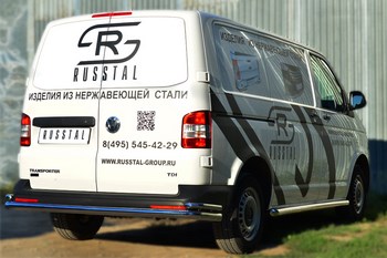 Защита заднего бампера d63 (секции) d42 (уголки) - ОбвесКарРу VIN: 6425 / VTKZ-001402. 