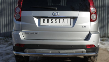 Защита заднего бампера D63 (секции) RUSSTAL для Great Wall Hover H3 - ОбвесКарРу VIN: GWH3Z-001949. 
