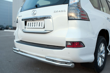Защита заднего бампера D63 (секции) D42 (уголки) RUSSTAL для Lexus GX460 - ОбвесКарРу VIN: LGXZ-001849. 