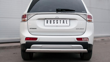 Защита заднего бампера D75хD42 (дуга) RUSSTAL для Mitsubishi Outlander - ОбвесКарРу VIN: MORZ-001908. 