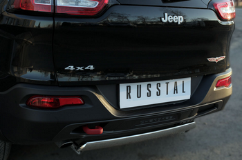 Защита заднего бампера D75хD42 (дуга) RUSSTAL для Jeep Cherokee Trailhawk - ОбвесКарРу VIN: JCZ-002002. 