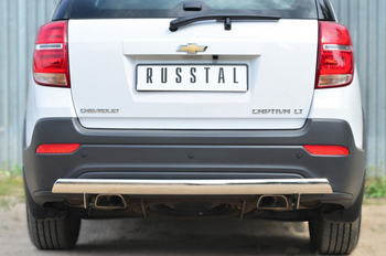 Защита заднего бампера D75хD42(дуга) RUSSTAL для Chevrolet Captiva - ОбвесКарРу VIN: CAPZ-001755. 