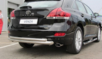 Защита заднего бампера d76-d57 двойная радиусная SLITKOFF для Toyota Venza