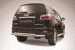Защита заднего бампера d76-d57 двойная SLITKOFF для Chevrolet Trailblazer
