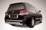 Защита заднего бампера d76-d76 двойная радиусная SLITKOFF для Lexus LX570