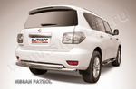 Защита заднего бампера d76-d76 двойная SLITKOFF для Nissan Patrol