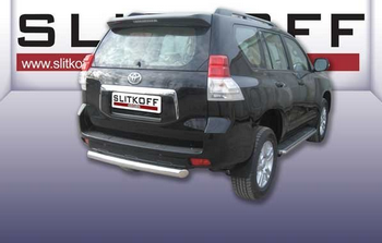 Защита заднего бампера d76 короткая SLITKOFF для Toyota Land Cruiser Prado 150 - ОбвесКарРу VIN: TOP020. 