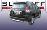Защита заднего бампера d76 короткая SLITKOFF для Toyota Land Cruiser Prado 150