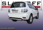 Защита заднего бампера d76 короткая SLITKOFF для Nissan Patrol