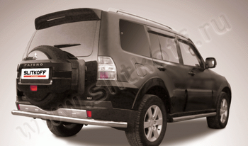 Защита заднего бампера d76 SLITKOFF для Mitsubishi Pajero IV - ОбвесКарРу VIN: MPJ016. 