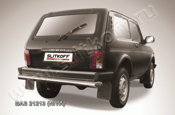 Защита заднего бампера d76 SLITKOFF для Lada 21213 - ОбвесКарРу VIN: Niv008. 