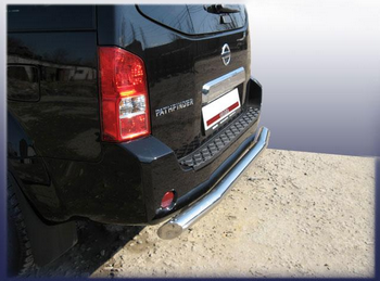 Защита заднего бампера d76 SLITKOFF для Nissan Pathfinder - ОбвесКарРу VIN: NIP011. 