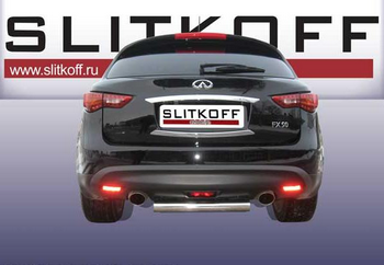 Защита заднего бампера d76 SLITKOFF для Infiniti FX35 - ОбвесКарРу VIN: IN.FX010. 