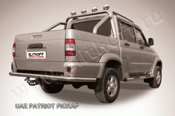 Защита заднего бампера d76 SLITKOFF для UAZ Patriot Pickup - ОбвесКарРу VIN: UPpic011. 