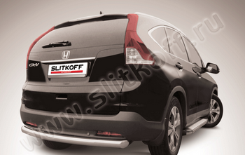 Защита заднего бампера d76 радиусная SLITKOFF для Honda CR-V (2L) - ОбвесКарРу VIN: HCRV13-009. 