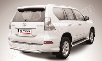 Защита заднего бампера d76 радиусная SLITKOFF для Lexus GX460 - ОбвесКарРу VIN: LGX13-010. 