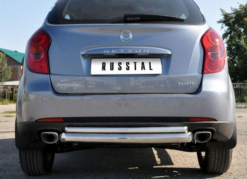 Защита заднего бампера D76xD42 (дуга) RUSSTAL для Ssang Yong Kyron - ОбвесКарРу VIN: SKZ-000293. 