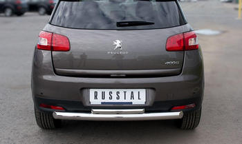 Защита заднего бампера D76xD42 верхняя RUSSTAL для Peugeot 4008 - ОбвесКарРу VIN: P48Z-000541. 
