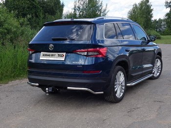 Защита заднего бампера для Skoda Kodiaq - ОбвесКарРу VIN: SKOKOD17-27. 