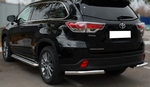 Защита заднего бампера для Toyota Highlander (уголки d63)