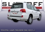 Защита заднего бампера (двойные уголки d76/42) для Toyota Land Cruiser 200