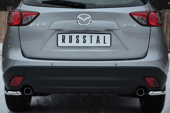 Защита заднего бампера уголки D42 RUSSTAL для Mazda CX-5 - ОбвесКарРу VIN: M5Z-001141. 