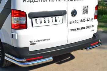 Защита заднего бампера уголки d63/d42 (секции) - ОбвесКарРу VIN: 6561 / VTKZ-001403. 