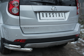 Защита заднего бампера уголки D63(секции) D42 (секции) RUSSTAL для Great Wall Hover H3 - ОбвесКарРу VIN: GWH3Z-001957. 