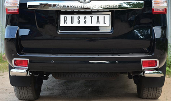 Защита заднего бампера уголки D76(секции) RUSSTAL для Toyota Land Cruiser Prado 150 - ОбвесКарРу VIN: LCPZ-001720. 