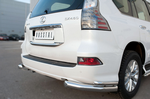 Защита заднего бампера уголки D76(секции) d42 (секции) RUSSTAL для Lexus GX460