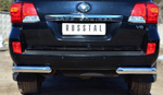 Защита заднего бампера уголки D76(секции) RUSSTAL для Toyota Land Cruiser 200
