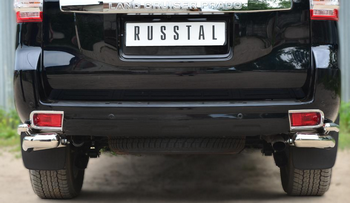 Защита заднего бампера уголки D76(секции) D42 (секции) RUSSTAL для Toyota Land Cruiser Prado 150 - ОбвесКарРу VIN: LCPZ-001721. 