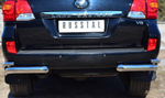 Защита заднего бампера уголки D76(секции) D42 (секции) RUSSTAL для Toyota Land Cruiser 200