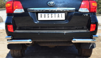 Защита заднего бампера уголки D76(секции) D63 (секции) RUSSTAL для Toyota Land Cruiser 200 - ОбвесКарРу VIN: TLCZ-001648. 