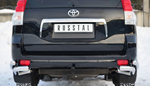 Защита заднего бампера уголки D76(секции) D63 (секции) RUSSTAL для Toyota Land Cruiser Prado 150