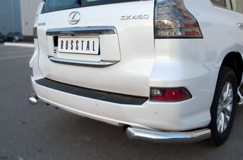 Защита заднего бампера уголки D76(секции) RUSSTAL для Lexus GX460 - ОбвесКарРу VIN: LGXZ-001850. 