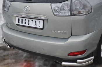 Защита заднего бампера уголки D76xD42 RUSSTAL для Lexus RX350 - ОбвесКарРу VIN: LRZ-000392. 