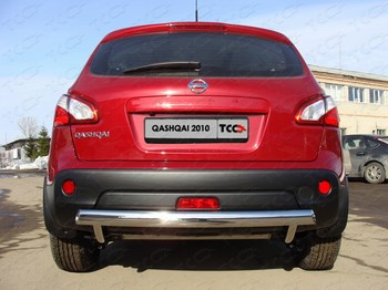 Защита задняя центральная (d=75х42 мм) для Nissan Qashqai - ОбвесКарРу VIN: NISQASH10-05. 