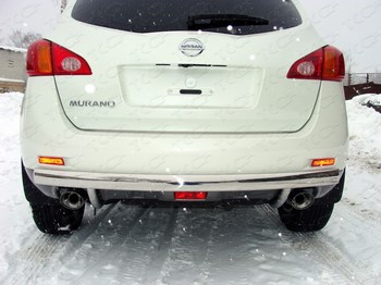Защита задняя центральная овальная (d=75х42 мм) для Nissan Murano - ОбвесКарРу VIN: NISMUR10-08. 