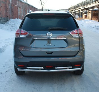 Защита задняя двойная D 60,3/42,4 для Nissan X-Trail - ОбвесКарРу VIN: 6878 / XTRT32-15.09. 