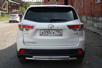 Защита задняя двойная D 60,3х42,4 для Toyota Highlander - ОбвесКарРу VIN: 6882 / HIGHL-14.08. 