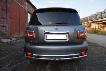 Защита задняя двойная (ОВАЛ) D 75х42 Nissan Patrol - ОбвесКарРу VIN: 6869 / NISPATR-14.07. 