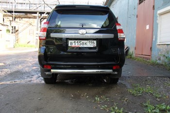 Защита задняя короткая (ОВАЛ) D 75х42 для Toyota Land Cruiser Prado 150 - ОбвесКарРу VIN: 6886 / LC150-14.06. 
