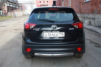 Защита задняя (ОВАЛ) D 75х42 для Mazda CX-5 - ОбвесКарРу VIN: CX5-12.08. 