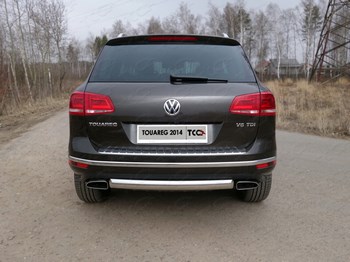 Защита задняя овальная (d=75х42 мм) для Volkswagen Touareg - ОбвесКарРу VIN: VWTOUAR14-18. 